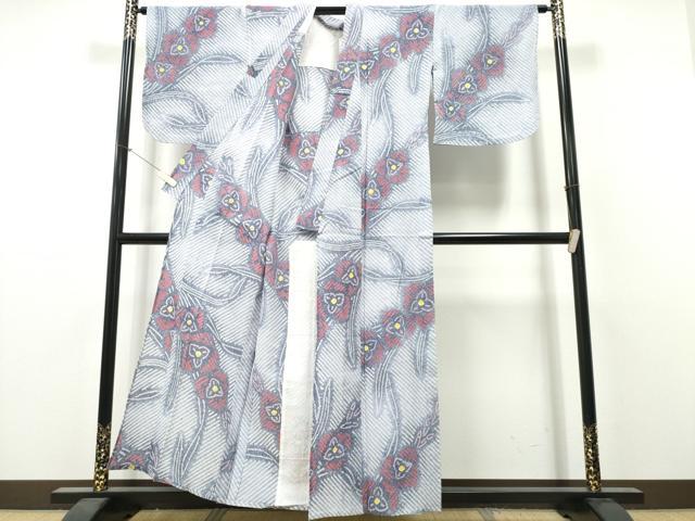 平和屋着物∴夏物　浴衣　有松鳴海絞り　杜若　綿　逸品　CABH1600ng