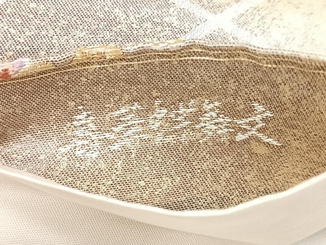 平和屋着物◎六通柄袋帯　ずいか錦　喜箒蝶舞文　金糸　正絹　逸品　CABH1612nb