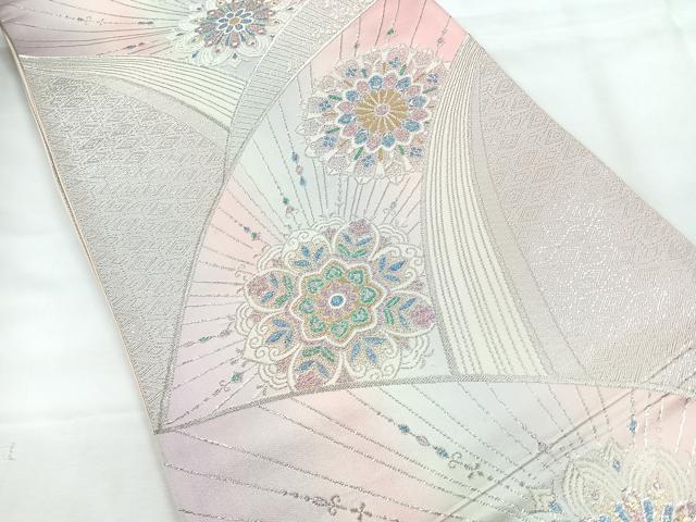 平和屋着物◎六通柄袋帯　切嵌更紗花文　金銀糸　正絹　逸品　CABH1615nb