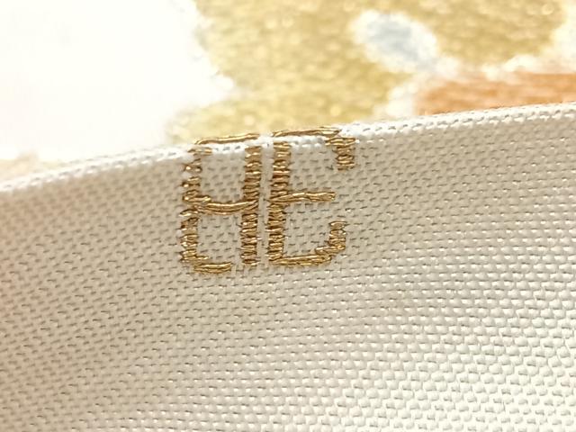 平和屋着物◎六通柄袋帯　草花文　金銀糸　正絹　逸品　CABH1618nb