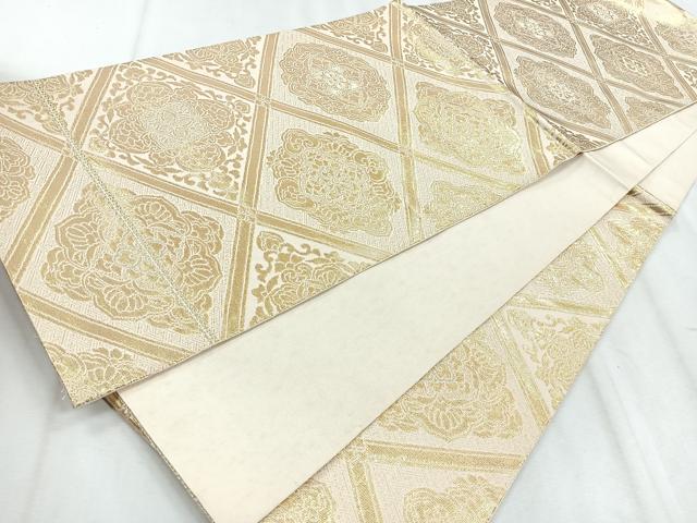 平和屋着物◎六通柄袋帯　花菱文　金銀糸　正絹　逸品　CABH1619nb