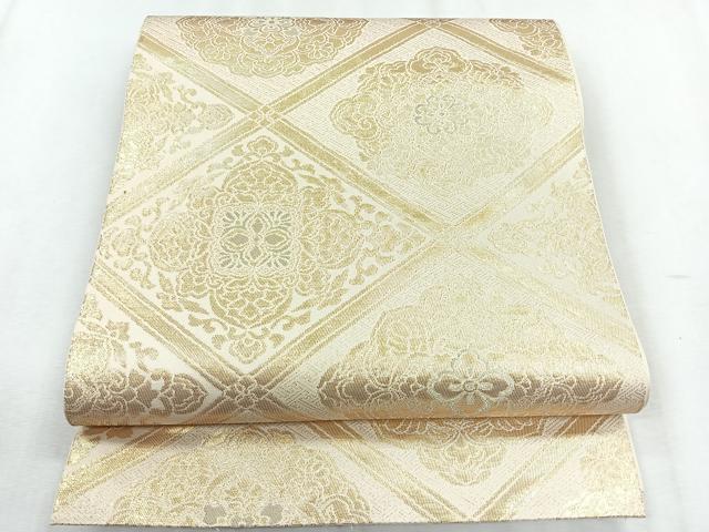 平和屋着物◎六通柄袋帯　花菱文　金銀糸　正絹　逸品　CABH1619nb