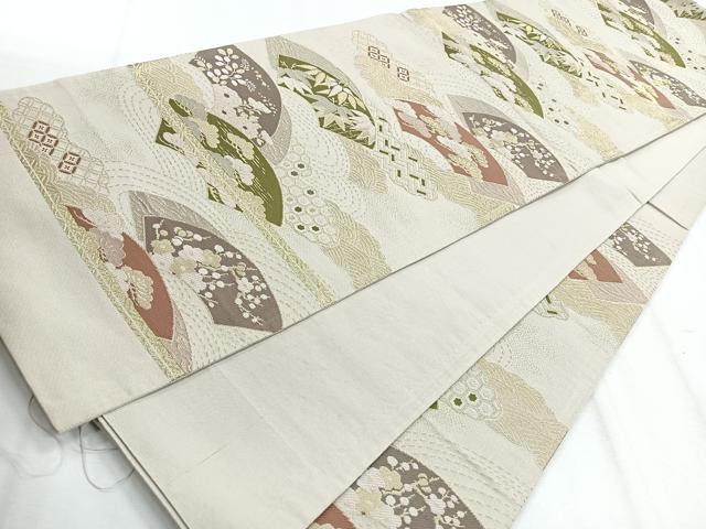 平和屋着物◎六通柄袋帯　唐織　地紙松竹梅　金糸　正絹　逸品　CABH1630nb