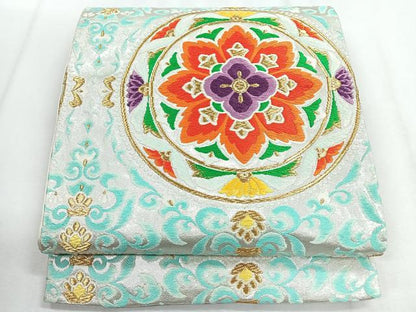 平和屋着物◎六通柄袋帯　唐織　更紗花文　金銀糸　正絹　逸品　CABH1633nb