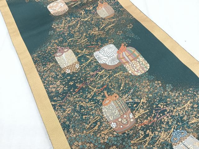 平和屋着物◎六通柄袋帯　仕覆　金糸　正絹　逸品　CABH1646nb