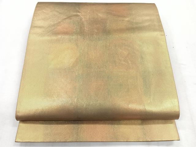 平和屋着物◎六通柄袋帯　霞文　陶漆箔　正絹　逸品　CABH1649nb