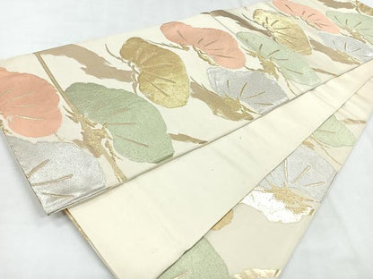 平和屋着物◎六通柄袋帯　松　金銀糸　正絹　逸品　CABH1658nb