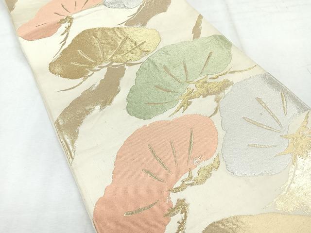 平和屋着物◎六通柄袋帯　松　金銀糸　正絹　逸品　CABH1658nb