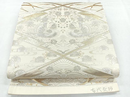 平和屋着物◎六通柄袋帯　古代更紗　金銀糸　正絹　逸品　CABH1672nb