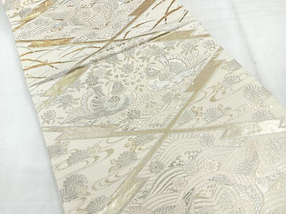 平和屋着物◎六通柄袋帯　古代更紗　金銀糸　正絹　逸品　CABH1672nb