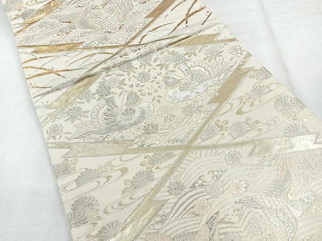 平和屋着物◎六通柄袋帯　古代更紗　金銀糸　正絹　逸品　CABH1672nb