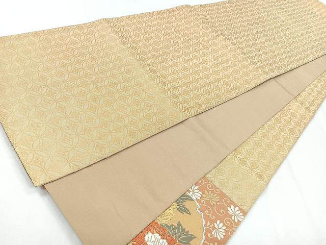 平和屋着物◎六通柄袋帯　雪輪花文　金銀糸　正絹　逸品　CABH1673nb