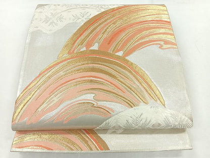 平和屋着物◎六通柄袋帯　霞松葉文　金銀糸　正絹　逸品　CABH1680nb