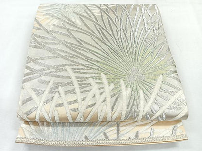 平和屋着物◎六通柄袋帯　舞花文　銀糸　正絹　逸品　CABH1681nb