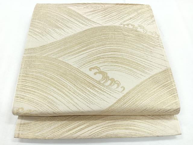 平和屋着物◎西陣　六通柄袋帯　流水文　金糸　正絹　逸品　CABH1692nb