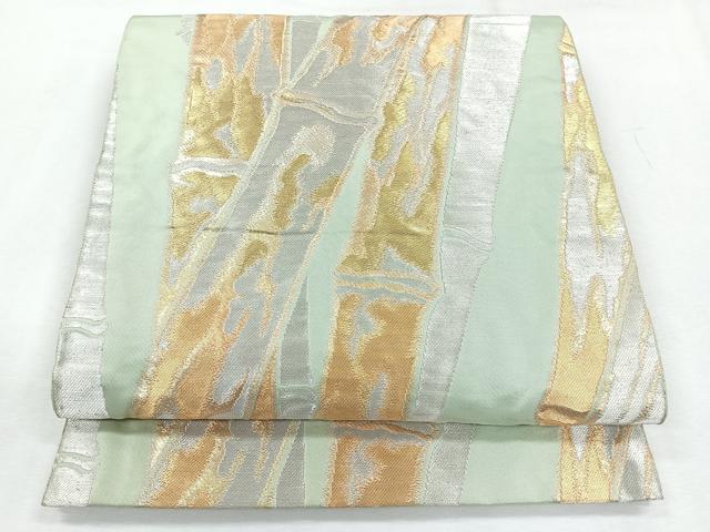 平和屋着物◎六通柄袋帯　竹　金銀糸　正絹　逸品　CABH1696nb