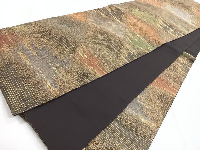 平和屋着物◎六通柄袋帯　霞文　金糸　鈴乃屋扱い　正絹　逸品　CABH1702nb