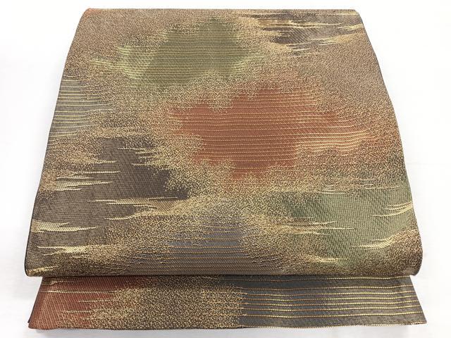 平和屋着物◎六通柄袋帯　霞文　金糸　鈴乃屋扱い　正絹　逸品　CABH1702nb