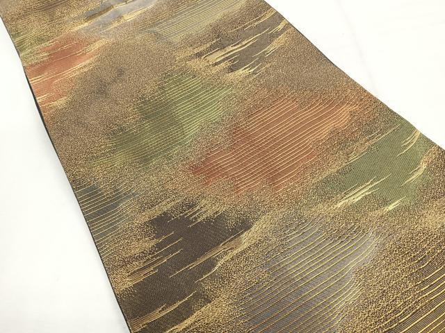 平和屋着物◎六通柄袋帯　霞文　金糸　鈴乃屋扱い　正絹　逸品　CABH1702nb