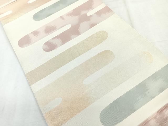平和屋着物◎全通柄袋帯　エ霞紋　金糸　正絹　逸品　CABH1706nb