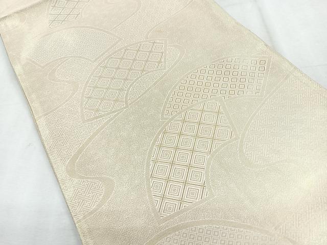 平和屋着物◎両面　六通柄袋帯　地紙花鳥文　金糸　正絹　逸品　CABH1713nb
