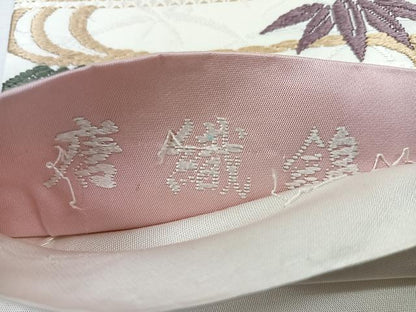 平和屋着物◎六通柄袋帯　唐織錦　露芝に鴛鴦文　金糸　正絹　逸品　CABH1714nb
