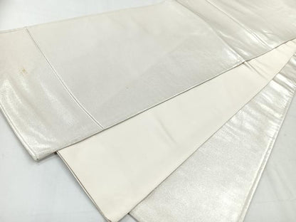 平和屋着物◎六通柄袋帯　霞文　銀糸　正絹　逸品　CABH1759nb