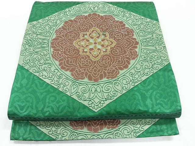 平和屋着物◎六通柄袋帯　更紗花文　金銀糸　正絹　逸品　CABH1764nb