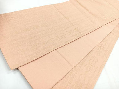 平和屋着物◎六通柄袋帯　文字文　金糸　正絹　逸品　未使用　CABH1768nb