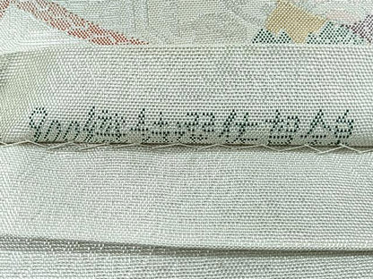 平和屋着物◎900織特選佐賀錦　六通柄袋帯　花鳥文　銀糸　正絹　逸品　CABH1777nb