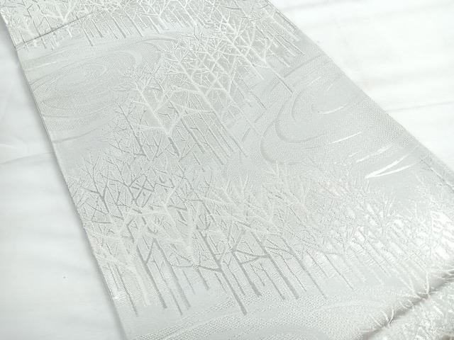 平和屋着物◎西陣　六通柄　樹林文　銀糸　袋帯　正絹　逸品　CABH1785nb