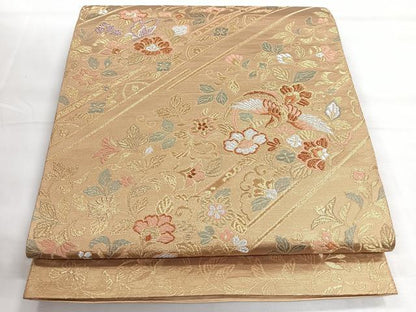 平和屋着物◎西陣　織華佐竹謹製　六通柄袋帯　洗金蒔絵　金銀糸　証紙付き　正絹　逸品　未使用　CABH1823nb