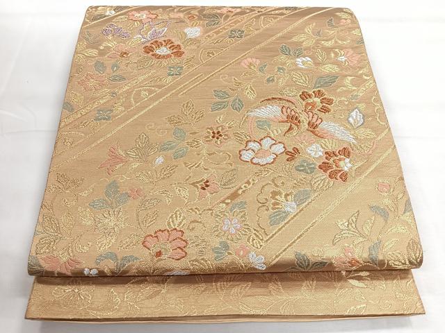 平和屋着物◎西陣　織華佐竹謹製　六通柄袋帯　洗金蒔絵　金銀糸　証紙付き　正絹　逸品　未使用　CABH1823nb