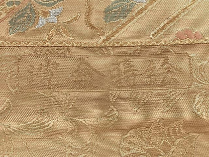 平和屋着物◎西陣　織華佐竹謹製　六通柄袋帯　洗金蒔絵　金銀糸　証紙付き　正絹　逸品　未使用　CABH1823nb
