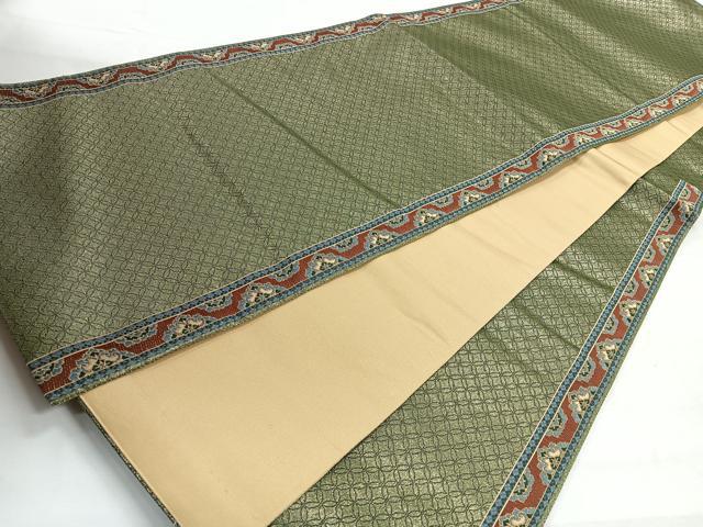 平和屋着物◎六通柄袋帯　七宝更紗花文　金糸　正絹　逸品　CABH1827nb