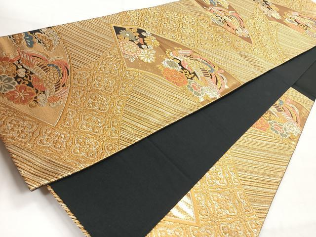 平和屋着物◎六通柄袋帯　唐織　地紙花鳥文　金銀糸　鈴乃屋扱い　正絹　逸品　CABH1830nb