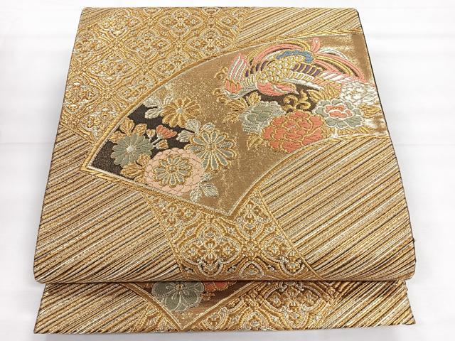 平和屋着物◎六通柄袋帯　唐織　地紙花鳥文　金銀糸　鈴乃屋扱い　正絹　逸品　CABH1830nb