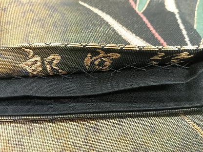 平和屋着物◎六通柄袋帯　献上露芝文　郎窯箔　金糸　引箔　正絹　逸品　CABH1835nb