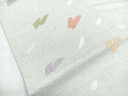 平和屋着物◎九寸名古屋帯　幾何学文様　金銀糸　正絹　逸品　CABH1853nb
