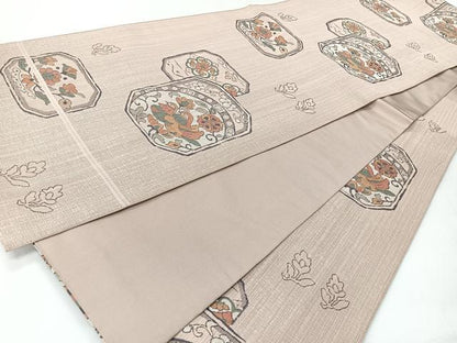 平和屋着物◎六通柄袋帯　大島好み　更紗花鳥文　正絹　逸品　CABH1878nb