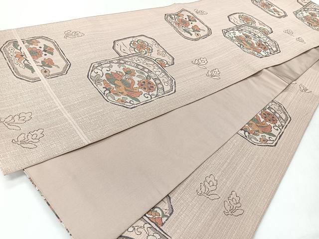平和屋着物◎六通柄袋帯　大島好み　更紗花鳥文　正絹　逸品　CABH1878nb