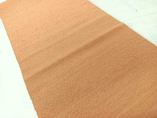 平和屋着物◎八寸名古屋帯　色無地　小麦色　正絹　逸品　未使用　CABH1879nb