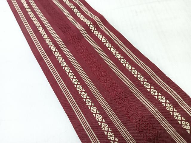 平和屋着物◎本場筑前博多織　半幅帯　献上　証紙付き　正絹　逸品　未使用　CABH1880nb