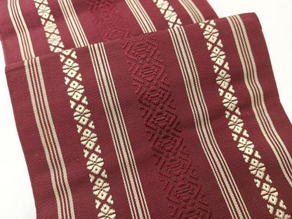 平和屋着物◎本場筑前博多織　半幅帯　献上　証紙付き　正絹　逸品　未使用　CABH1880nb