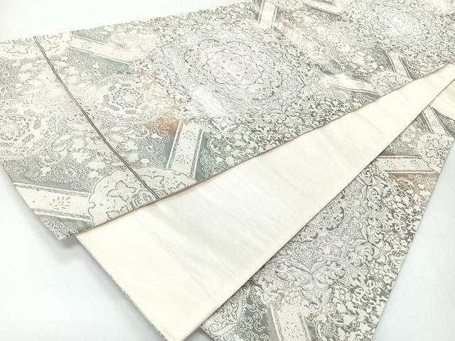 平和屋着物◎六通柄袋帯　更紗花文　金糸　正絹　逸品　CABH1887nb