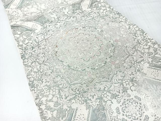平和屋着物◎六通柄袋帯　更紗花文　金糸　正絹　逸品　CABH1887nb