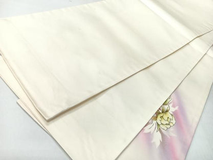 平和屋着物◎太鼓柄袋帯　手描き　舞花文　金彩　正絹　逸品　未使用　CABH1896nb