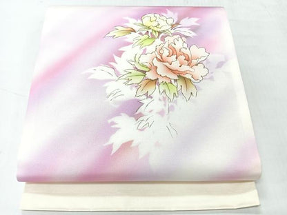 平和屋着物◎太鼓柄袋帯　手描き　舞花文　金彩　正絹　逸品　未使用　CABH1896nb