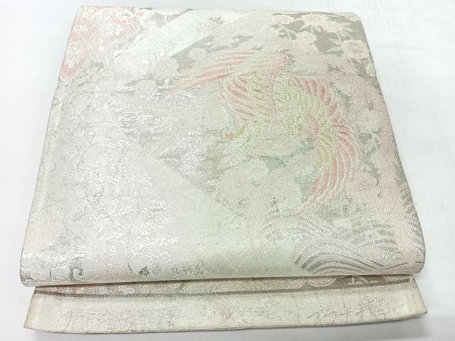 平和屋着物◎九百佐賀錦　六通柄袋帯　切嵌更紗花鳥文　正絹　逸品　CABH1907nb