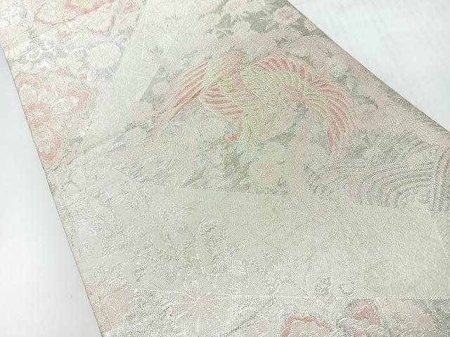 平和屋着物◎九百佐賀錦　六通柄袋帯　切嵌更紗花鳥文　正絹　逸品　CABH1907nb